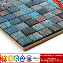 China supply bule Hot melt gold thread mosaic tile for swimming pool wall